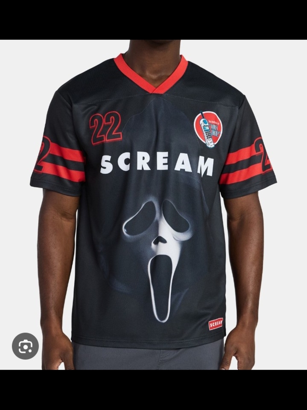 Scream Graphic Black & Red Jersey Shirt